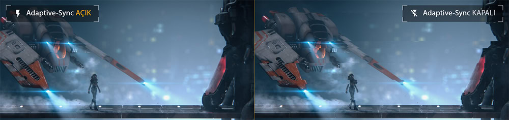 TUF Gaming VG279Q5R Yapay zeka ve gelişmiş oyun teknolojileri ile savaş robotları ve uzaylı yaratıkların epik çatışması, yüksek çözünürlüklü görseller ve aksiyon dolu sahneler içeren oyun ekran görüntüsü.