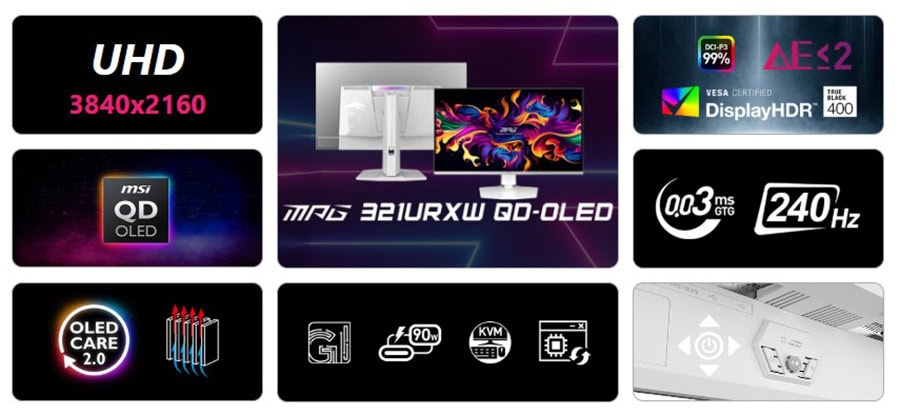 MSI MPG 321URXW QD-OLED Gaming Monitör H4