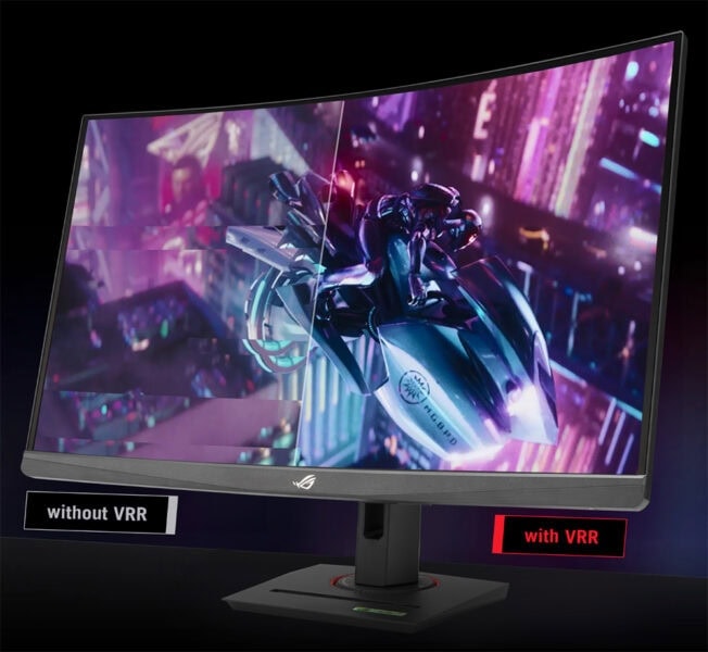 ROG Strix XG32WCS Yüksek yenileme hızına sahip oyun monitörü, VRR teknolojisi ile daha akıcı ve net görüntü sağlar, oyun deneyimini artırır.