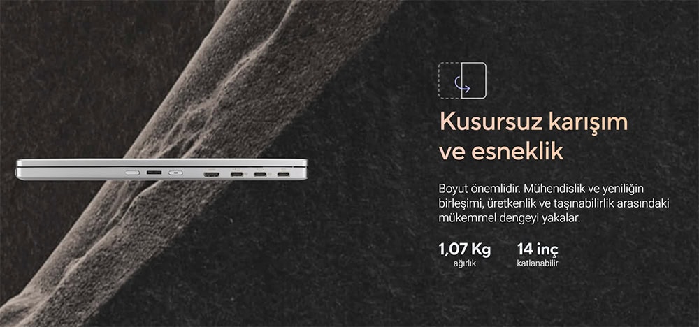 ZenScreen Duo OLED MQ149CD Kusursuz tasarım ve hafiflik özellikleriyle oyun ve çalışma için ideal hafif dizüstü bilgisayar, yüksek performans ve taşınabilirlik sunar.