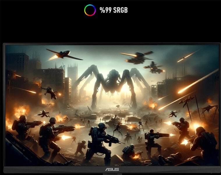 TUF Gaming VG259QM5A Yüksek çözünürlüklü ASUS TUF Gaming 24.5 inç monitör, hızlı 0.3ms tepki süresi ve 240Hz yenileme hızıyla üstün oyun deneyimi sağlar. NVIDIA G-SYNC ve IPS panel teknolojisi ile akıcı görüntü sunar.