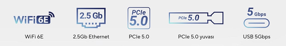 PRIME B850M-A WIFI 2. 6E WiFi ve Ethernet özellikleriyle yüksek hızlı bağlantı sağlayan gaming için ideal ağ donanımı.