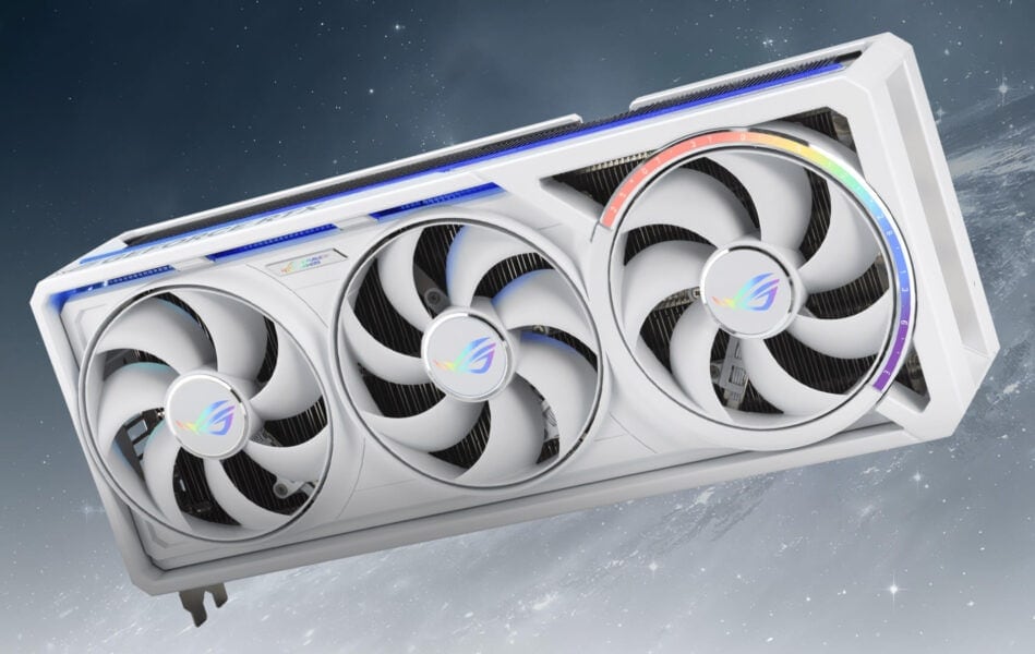 ROG Astral GeForce RTX™ 5090 32GB GDDR7 WHITE OC Edition Yüksek performanslı gaming ekran kartı soğutucu fan sistemi, RGB aydınlatmalı, güçlü ve sessiz çalışma özellikleri, oyun performansını artırmak için tasarlanmış.