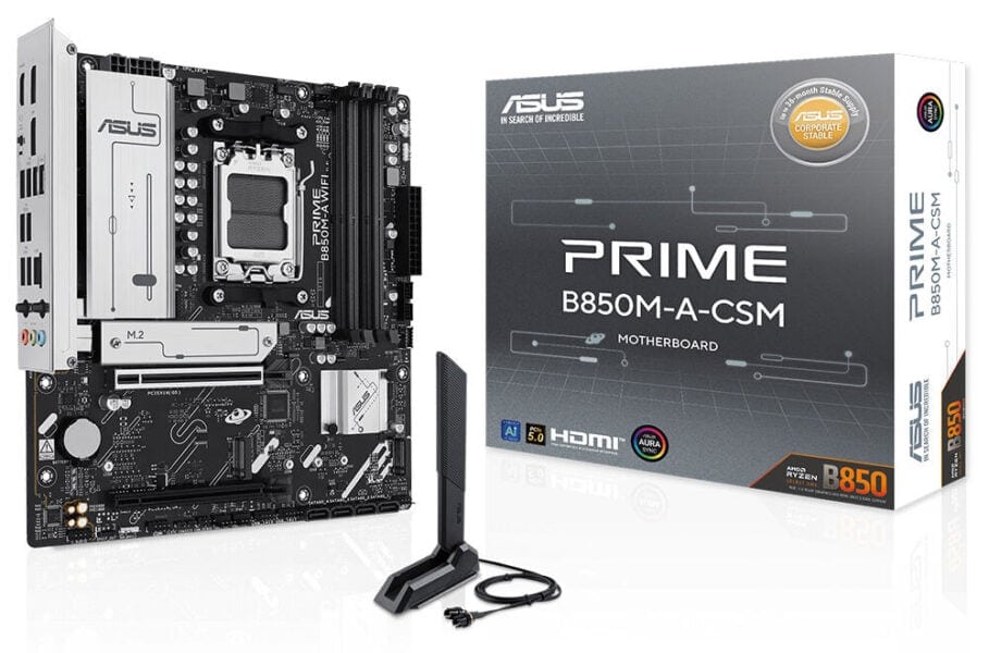 PRIME B850M-A-CSM Asus b850m-a-csm anakart ve Wi-Fi adaptörlu set, yüksek performanslı anakart, AMD Ryzen uyumlu, HDMI, AI teknolojisi, oyun ve ofis kullanımı için ideal, stabil ve dayanıklı, gaming ve yüksek grafikler için uygun.