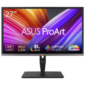 Yüksek çözünürlüklü ASUS ProArt 27 inç monitör, 4K HDR ve Mini LED teknolojisi ile oyun ve profesyonel tasarım için ideal ekran. Calman READY ve Light Illusion özellikleriyle üstün görsel deneyim.