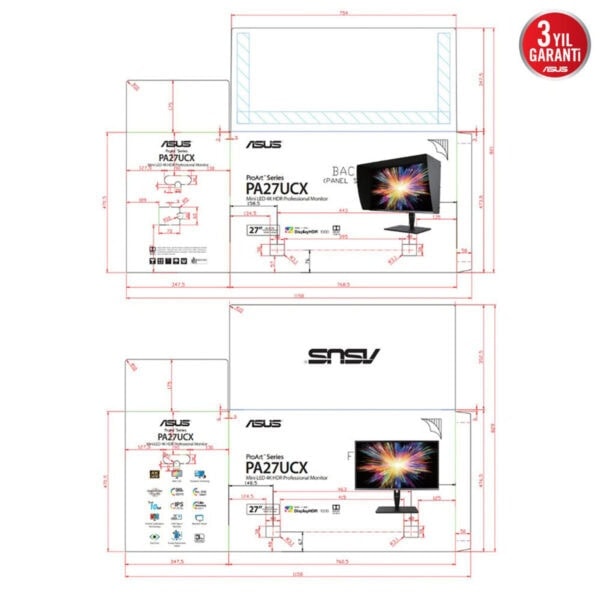 Yüksek kaliteli ASUS ProArt serisi 27 inç 4K HDR profesyonel monitör, şık tasarımı ve gelişmiş özellikleriyle mükemmel grafik ve renk doğruluğu sağlar.