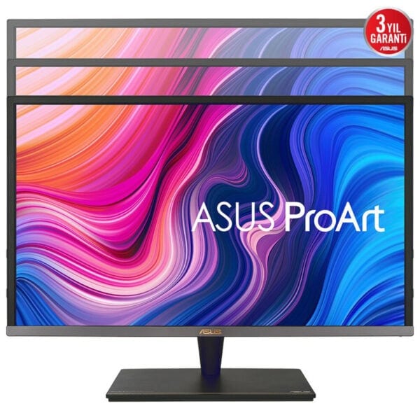 Yüksek çözünürlüklü ASUS ProArt monitör, renk doğruluğu ve profesyonel tasarım için ideal, geniş ekran ve ince çerçeve tasarımıyla mükemmel görsel deneyim sağlar.