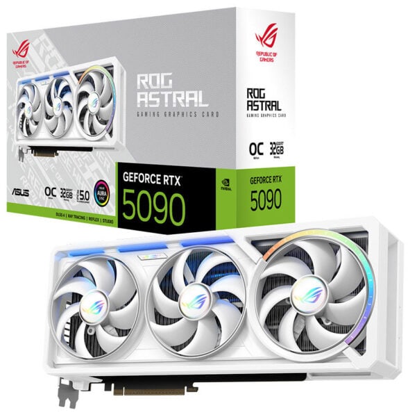 ROG Astral GeForce RTX™ 5090 32GB GDDR7 WHITE OC Edition NVIDIA GeForce RTX 5090 ekran kartı, yüksek performans ve gelişmiş soğutma özellikleriyle oyuncular için ideal; ASUS ve ROG Astral tasarımıyla öne çıkar.