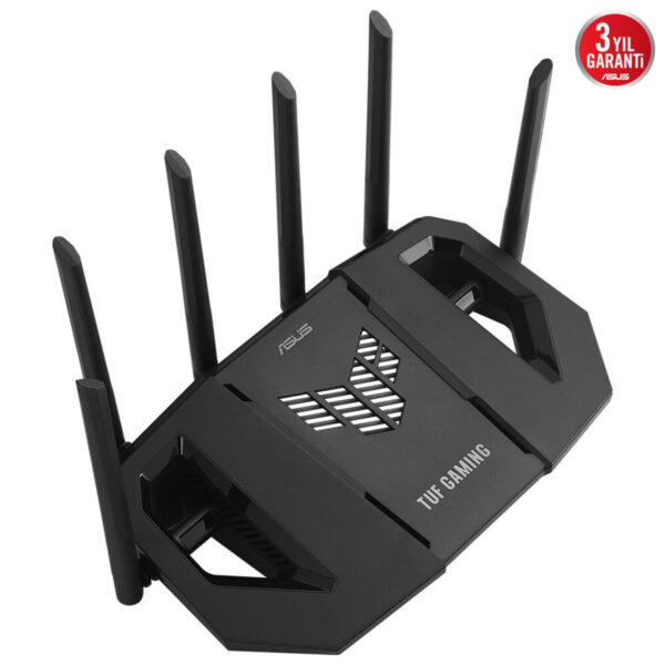 Yüksek performanslı ASUS TUF Gaming Wi-Fi yönlendirici, güçlü sinyal kapsama alanı ve hızlı internet bağlantısı ile oyun deneyimini artırır.