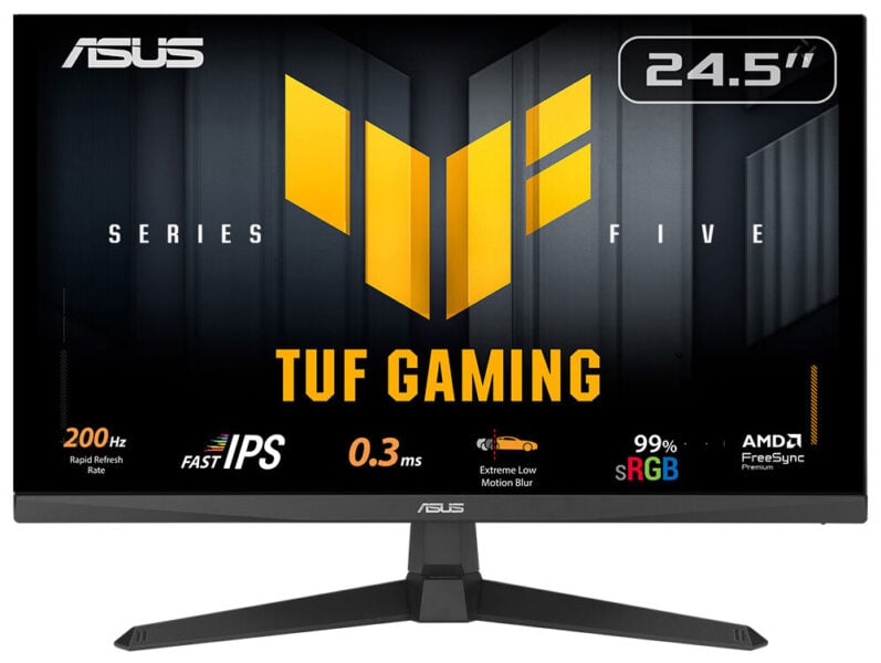 TUF Gaming VG259Q5A Yüksek kaliteli Asus TUF Gaming 24.5 inç monitör, hızlı 200Hz yenileme hızı, IPS ekran ve düşük 0.3ms tepkime süresi ile yüksek performanslı oyun monitörü.
