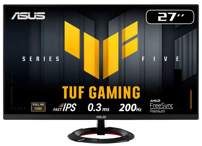 TUF Gaming VG279Q5R Yüksek performanslı bilgisayar monitörü, 27 inç IPS ekran, 1080p Full HD çözünürlük, 0.3 ms tepkime süresi, 200Hz yenileme hızı ve AMD FreeSync ile oyun deneyimini geliştirir.