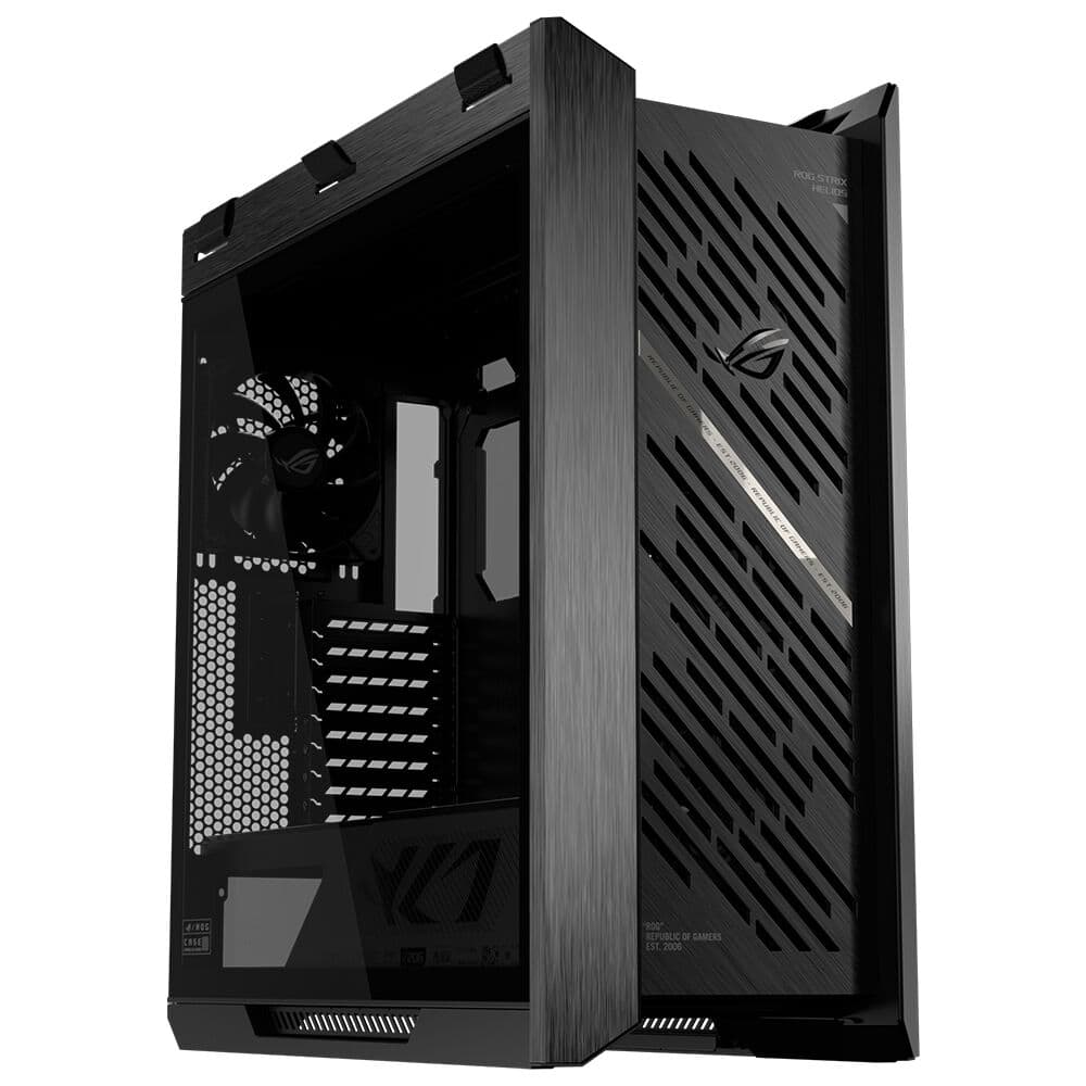 Şık ve modern gaming bilgisayar kasası, iç donanımı görünür şekilde tasarlanmış, yüksek performanslı bileşenler için uygun.