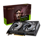 Yüksek performanslı GALAX GEFORCE RTX 5050 ekran kartı ve şık kutu tasarımı ile gaming ve yüksek grafik performansı için ideal.