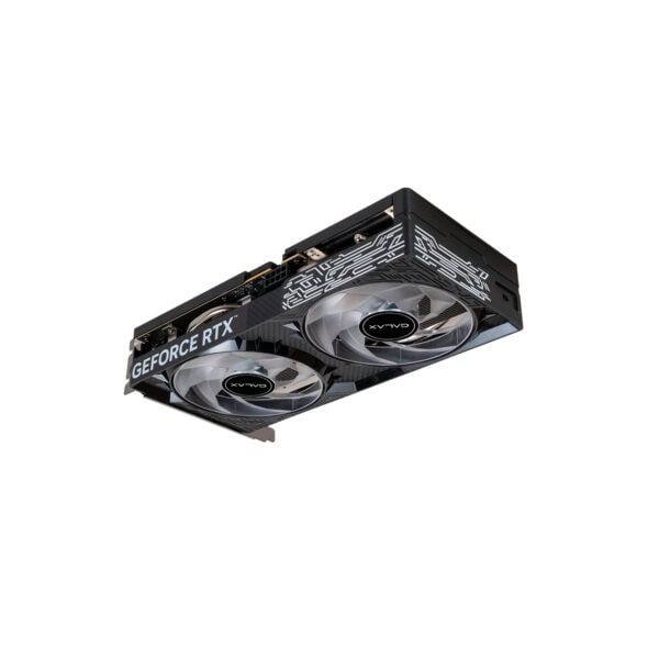 GeForce RTX ekran kartı, yüksek performans ve yenilikçi soğutma teknolojisi ile gaming ve grafik tasarım için ideal. Siyah, gri ve şeffaf fan tasarımıyla şık ve güçlü görünüm sağlar.