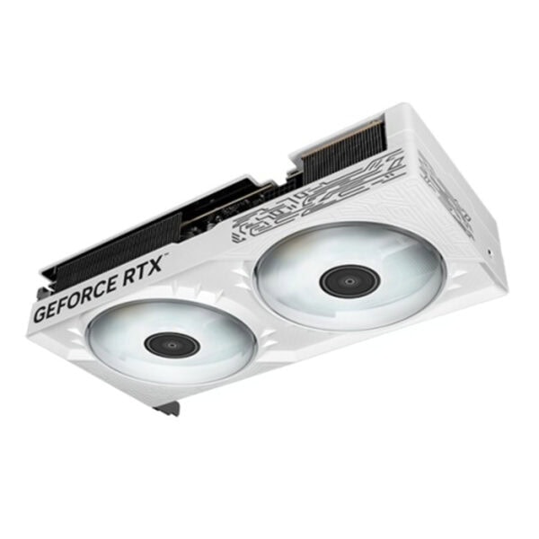 Yüksek performanslı Nvidia GeForce RTX ekran kartı, oyun ve grafik tasarım performansını artırmak için optimize edilmiştir. Beyaz renkli, çift fanlı ve gelişmiş soğutma sistemine sahip, üstün grafik işleme yeteneği sağlar.