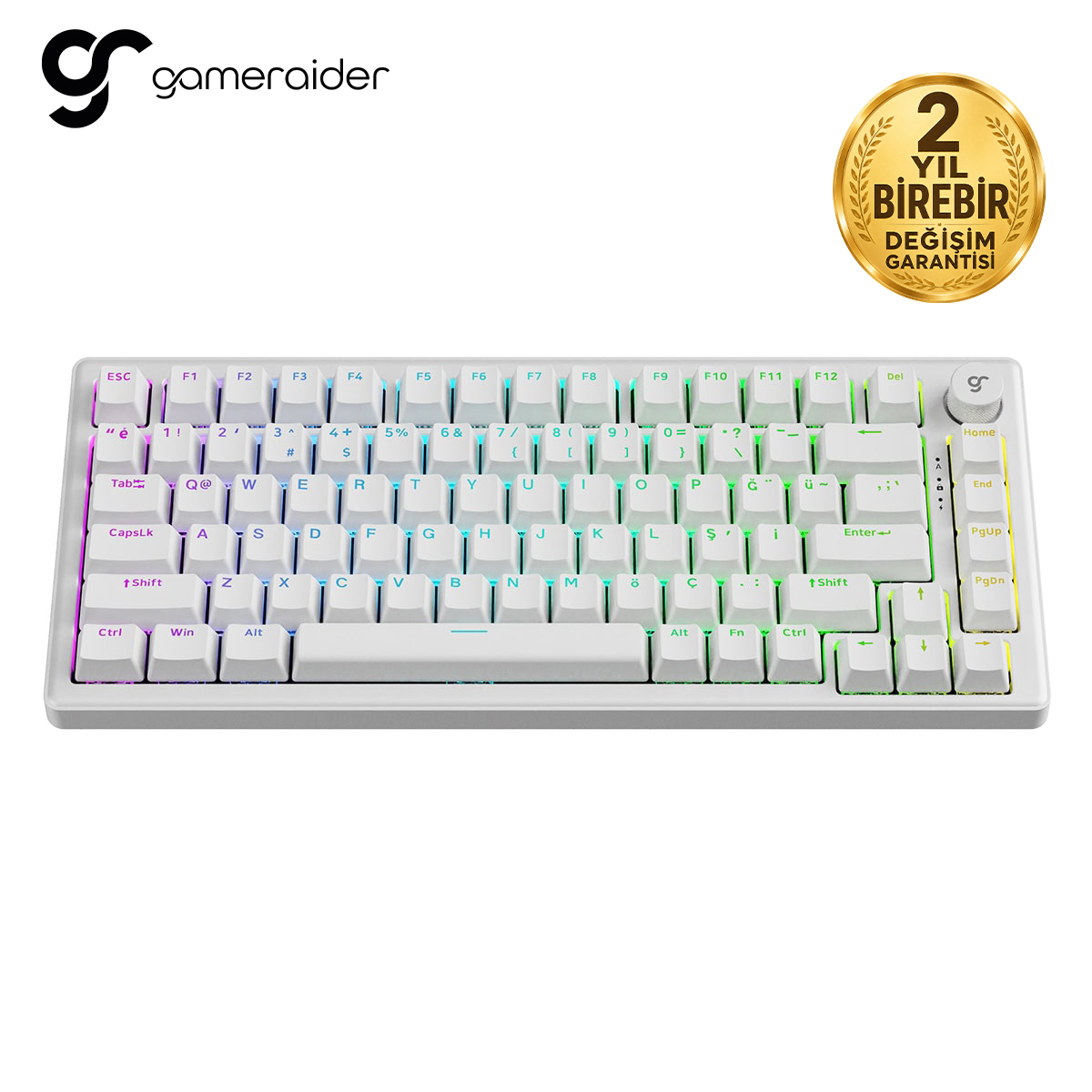 Gameraider K1 He White Keychron Ultra Fast Lime Manyetik Switch 8k Hz Turkce Kablolu Gaming Klavye 2 Yil Birebir Degisim Garantili Y1