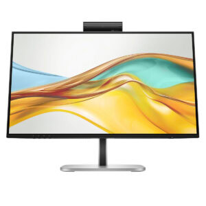 Yüksek çözünürlüklü bilgisayar monitörü, şık tasarım ve renkli ekran detaylarıyla gaming ve ofis kullanımı için ideal, ince çerçeve ve ergonomik stand özellikleriyle dikkat çekiyor.