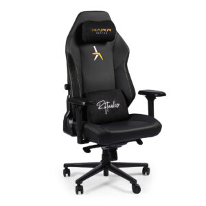 Yüksek konforlu oyun ve ofis koltuğu, siyah deri ve ayarlanabilir sırt desteği ile rahat çalışma ortamı sağlar. Karen Gaming markalı ergonomik tasarımıyla öne çıkar.