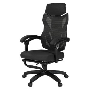 Yüksek konforlu oyun ve ofis kullanımı için ergonomik çalışma sandalyesi, ayarlanabilir destek ve nefes alabilen mesh sırt yapısı.