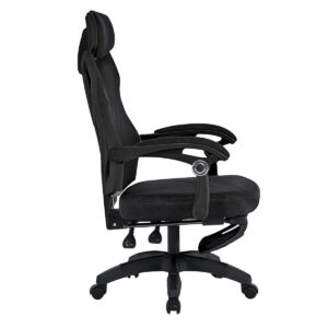 Yüksek konforlu oyun ve ofis kullanımı için siyah ergonomik oyuncu ofis sandalyesi.