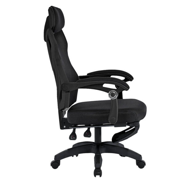 Yüksek konforlu oyun ve ofis kullanımı için siyah ergonomik oyuncu ofis sandalyesi.
