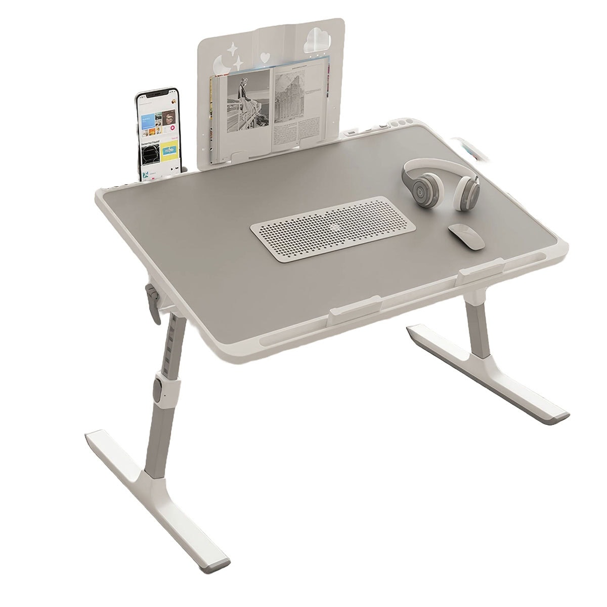 Masa bilgisayar çalışma masası, oyuncu ve öğrenci kullanımı için ergonomik ve şık beyaz çalışma masası. kulaklık, mouse ve telefon standı ile teknoloji dostu tasarım.