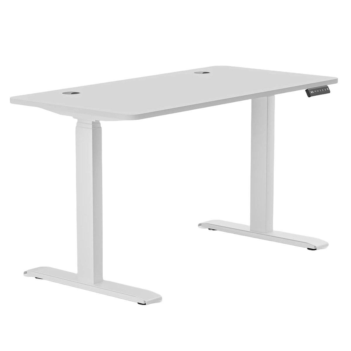 Ofis ergonomik sandalye masa, beyaz renk, ayarlanabilir yükseklik ve modern tasarım, uzun saatler çalışma için mükemmel.