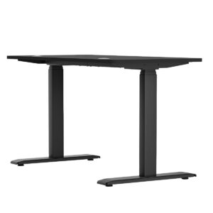 Ofis çalışma masası, ayarlanabilir yükseklik ve modern tasarım ile ergonomik çalışma alanları için ideal. Siyah metal çerçeve ve geniş çalışma yüzeyi sayesinde konfor sağlar.