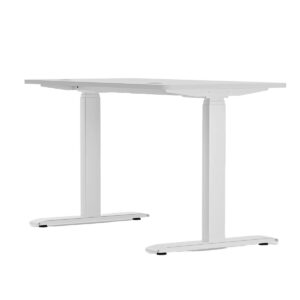 Yüksekliği ayarlanabilir beyaz çalışma masası, modern çalışma alanları ve ergonomik ofis tasarımı için idealdir. Çeşitli ofis ve çalışma ortamlarına uygun, kullanışlı ve şık tasarım.
