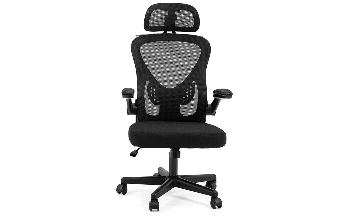 Oyun ve ofis konforu için ergonomik ofis sandalyesi, ayarlanabilir başlık ve sırt destekli, tekerlekli çalışma sandalyesi.