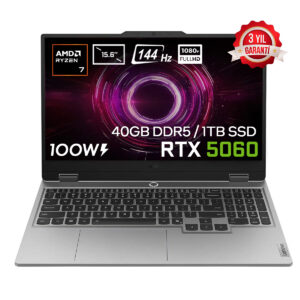 Yüksek performanslı oyun dizüstü bilgisayarı, RTX 5060 ekran kartı, 40GB DDR5 RAM, 1TB SSD ve 15.6 inç ekran ile güçlü oyun deneyimi sunar. Ayrıca 1080P Full HD, 144Hz ekran yenileme hızı ve 3 yıl garanti avantajıyla öne çıkar.
