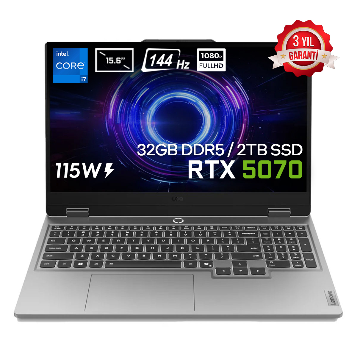Lenovo Loq 15irx10 Intel Core I7 13650hx 32gb Ddr5 2tb Ssd Rtx 5070 8gb 115w 15.6 Inç Full Hd 144hz Ips Freedos Gaming Laptop (83je00ewtrv5) 1