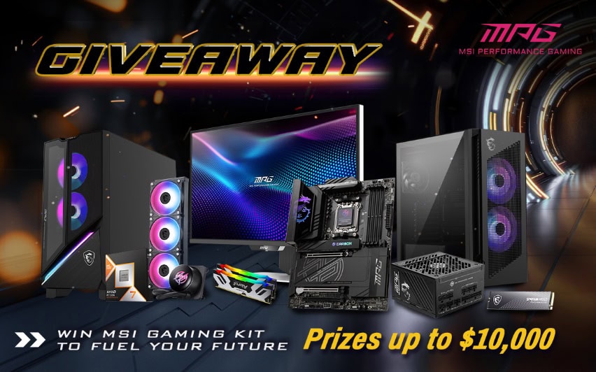 Gelişmiş MSI performanslı oyun bilgisayarı ve aksesuarları, yarışmaya katılarak 10.000$'a kadar ödüller kazanma şansı, en yeni gaming donanımlarını içeren winner gaming kit.