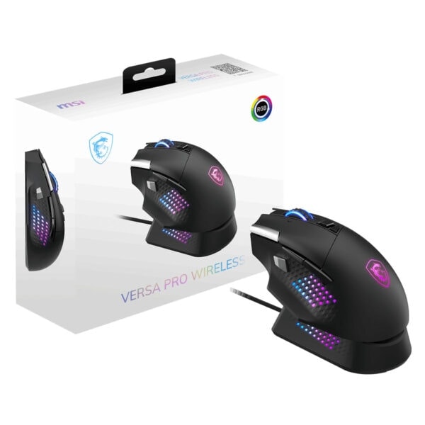 Yüksek kaliteli MSI Versa Pro kablosuz gaming faresi, RGB aydınlatma ve ergonomik tasarımıyla profesyonel oyun deneyimi sunar. Çoklu DPI ayarları ve uzun pil ömrü ile üstün performans sağlar.