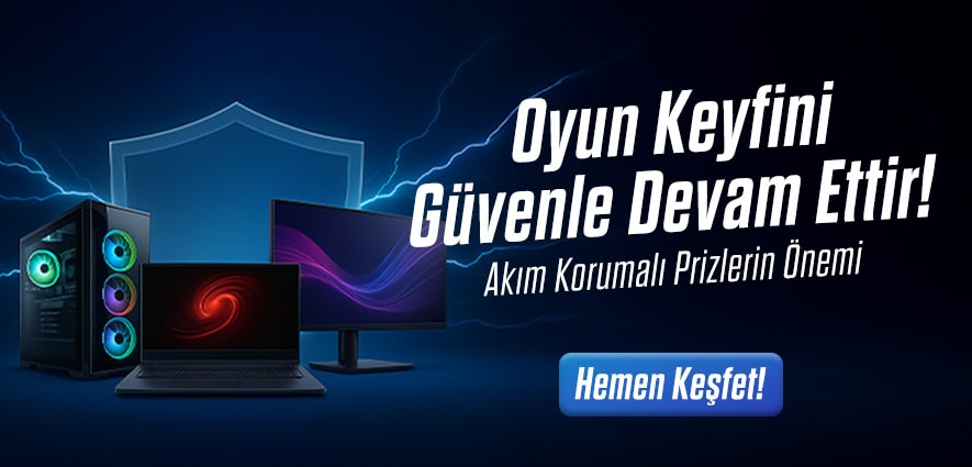 Yüksek performanslı oyun bilgisayarı ve ekipmanları, güç kaynağı koruma, yüksek performanslı ekran kartları ve kaliteli oyuncu klavye ve mouse ile oyun keyfini güvenle yaşayın.