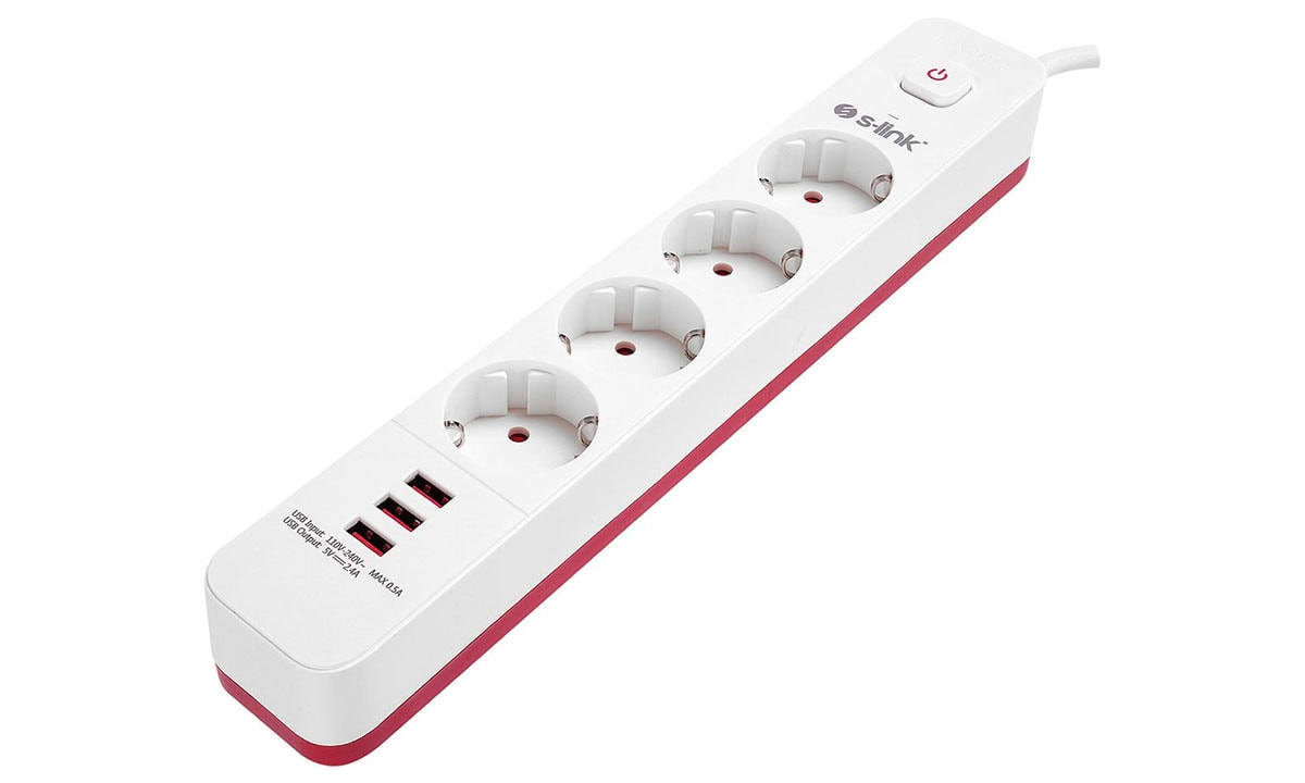 4’lü Akım Korumalı Beyaz Priz ile Elektroniklerinizi Koruyun
