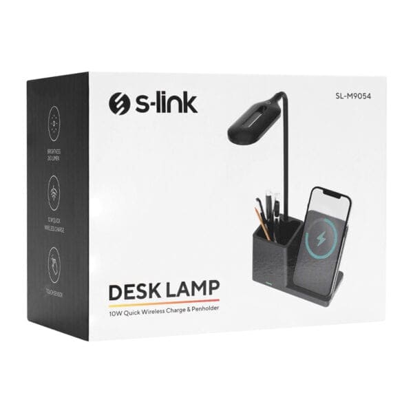 Şarjlı masa lambası ve telefon şarj istasyonu; kablosuz hızlı şarj, LED aydınlatma, çok fonksiyonlu ofis masa lambası, USB şarj portu, çalışma ortamını aydınlatan modern tasarım.