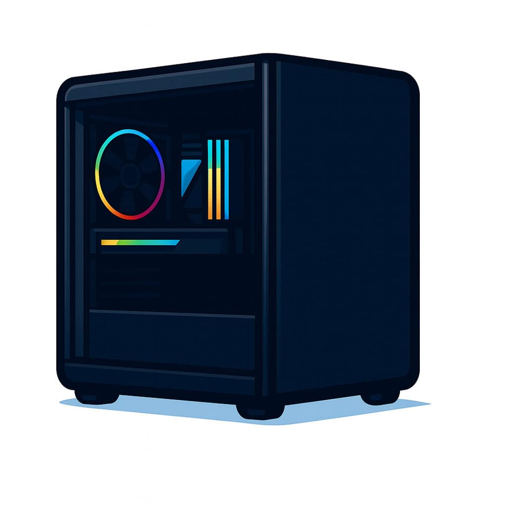 Yüksek performanslı oyun bilgisayarı ve ışıklı RGB soğutucu fan ile şık tasarım, yüksek grafik ve hızlı işlem yeteneği. En iyi gaming ve e-spor deneyimi için ideal bilgisayar kasası.