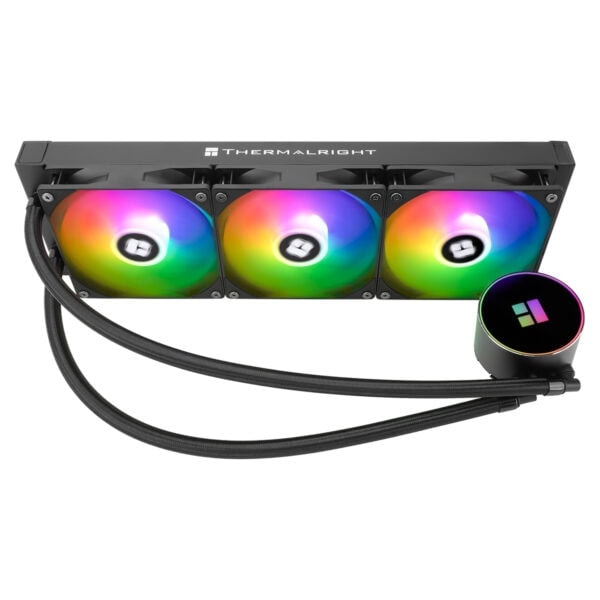 Yüksek performanslı sıvı soğutmalı bilgisayar işlemci su soğutucu, RGB aydınlatmalı fanlar ve detaylı tasarım, oyun ve teknik bilgisayar sistemleri için ideal soğutma çözümü.