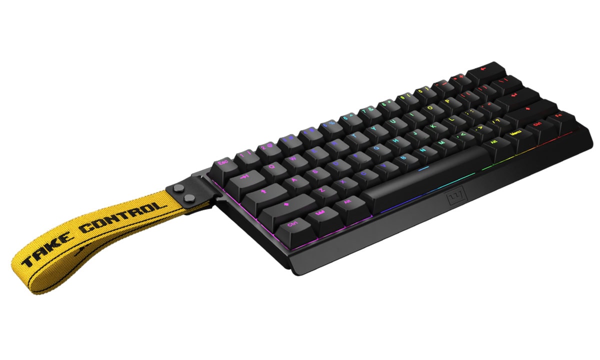 Renkli RGB aydınlatmalı mini oyuncu klavyesi, taşınabilir ve modern tasarım, USB bağlantı, oyun ve yazma için ideal.