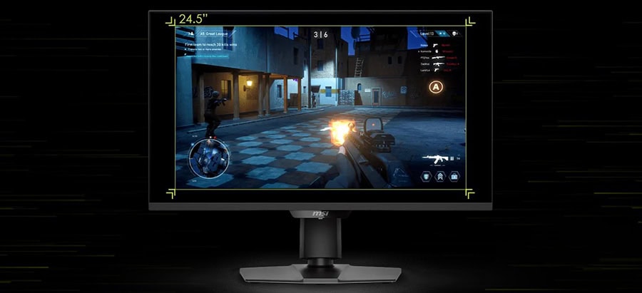 Hızlı tepki veren 24.5 inç oyun monitörü, yüksek çözünürlük ve akıcı grafikler ile FPS ve MOBA oyun deneyimini artırır.