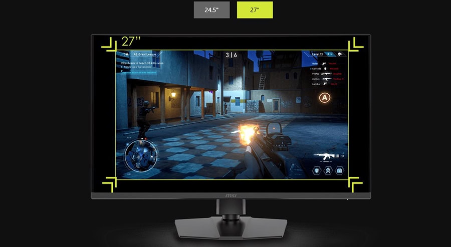 Yüksek çözünürlüklü 27 inç oyun monitörü, hızlı tepki süresi ve canlı renkler ile rekabetçi ve aksiyon dolu FPS oyun deneyimi sağlar.
