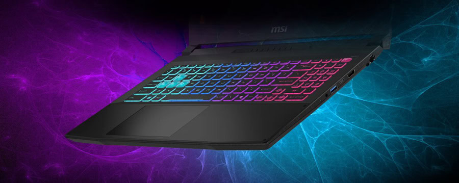 Oyuncu dizüstü bilgisayar, RGB aydınlatmalı klavye, yüksek performanslı gaming laptop, MSI markalı oyun bilgisayarı, profesyonel oyun performansı için ideal gaming dizüstü.