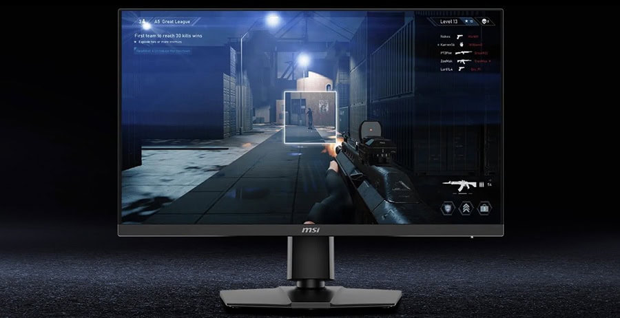 Gamer monitörü ile FPS oyunu oynarken yüksek çözünürlük ve hızlı tepki süresi sağlanıyor, mükemmel oyun deneyimi için ideal bilgisayar monitörü.