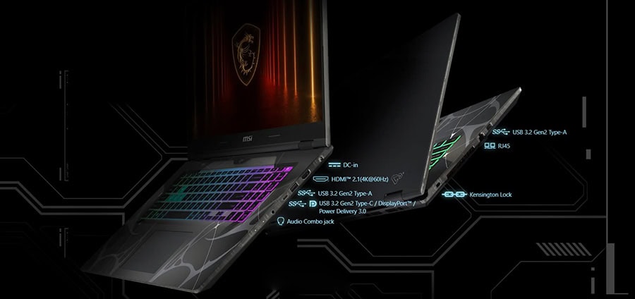 Yüksek performanslı gaming dizüstü bilgisayar, şık tasarım ve gelişmiş özellikler, RGB klavye, güçlü soğutma sistemi, yüksek çözünürlüklü ekran ve oyun odaklı donanım ile gamerlar için ideal.