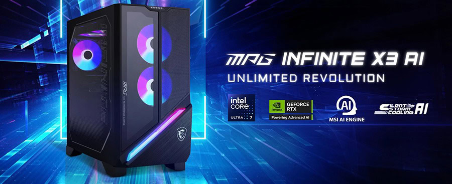 Güçlü oyun bilgisayarı MSI MAG Infinite X3 AI, yüksek performanslı donanımlarla yüksek çözünürlük ve akıcı oyun deneyimi sağlar. Intel Core işlemci ve NVIDIA GeForce RTX ekran kartıyla donatılmıştır.