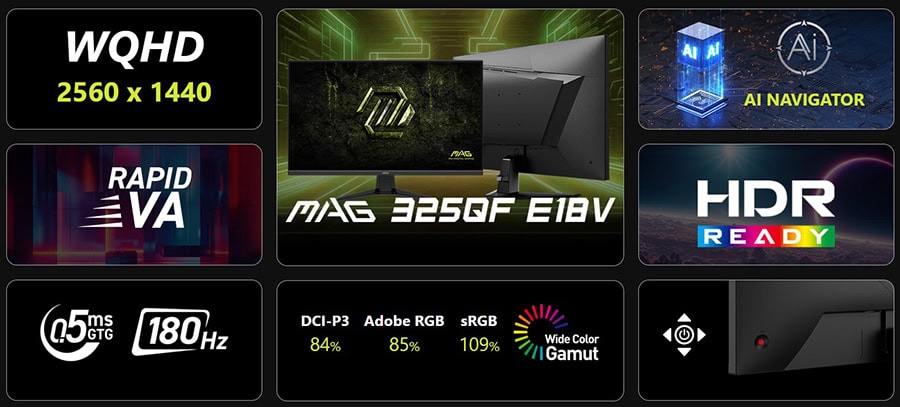 Yüksek çözünürlüklü gaming monitörü, NVIDIA G-Sync ve HDR teknolojisi ile ultra net ve canlı görüntü deneyimi. 2560x1440 çözünürlük, 180Hz yenileme hızı ve geniş renk gamıyla en iyi oyun keyfi.