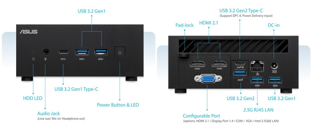 ASUS ExpertCenter PN52 ASUS ExpertCenter PN52-B-S9057MD Mini Bilgisayar H8