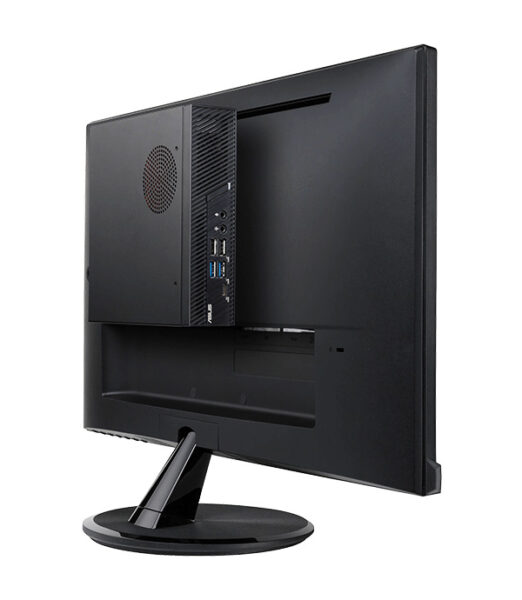 ASUS MiniPC PB63 İnce detaylı masaüstü bilgisayar ve monitör ile masaüstü oyun deneyimi.