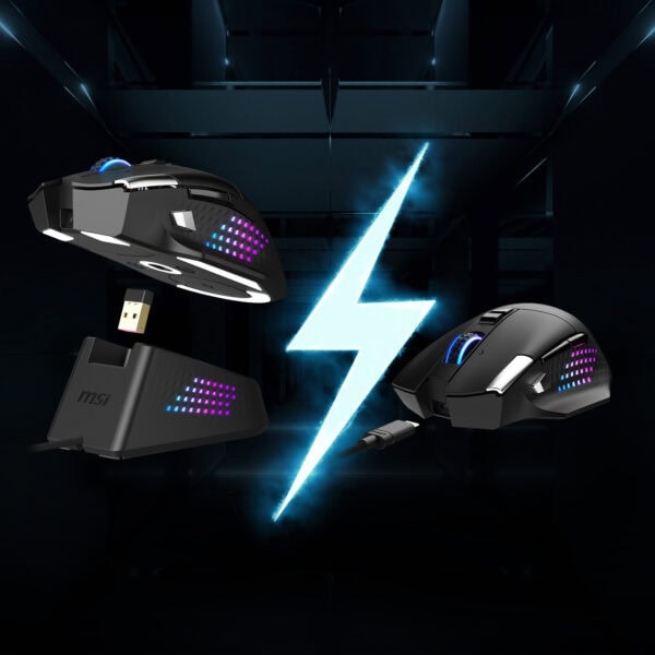 MSI Versa Pro Wireless + Dock Pro Gaming Mouse H8